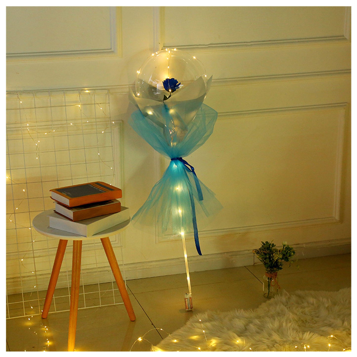 LED Luminous Balloon Rose Bouquet Transparent Bobo Ball Rose