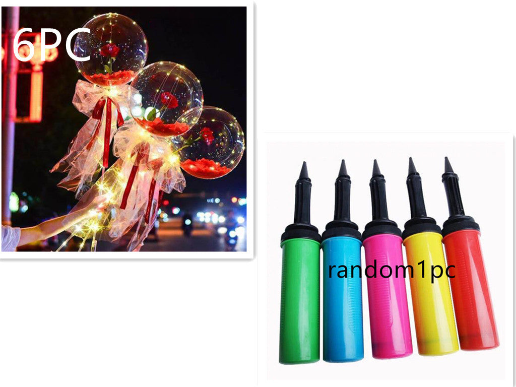 LED Luminous Balloon Rose Bouquet Transparent Bobo Ball Rose