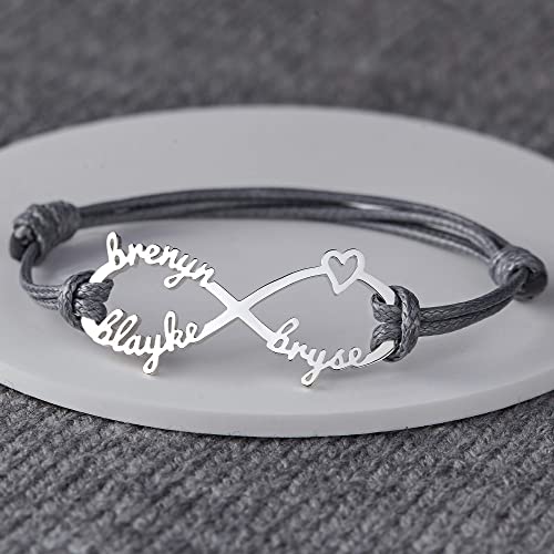 Ma-armband met kinders se name, Infinity-armband met name, ma-juweliersware