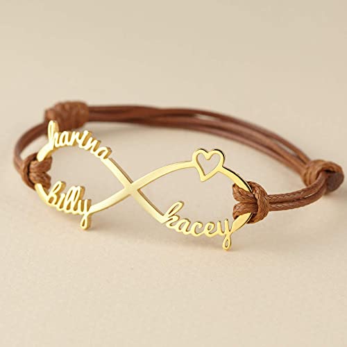 Ma-armband met kinders se name, Infinity-armband met name, ma-juweliersware