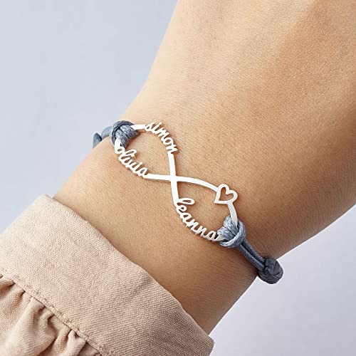 Ma-armband met kinders se name, Infinity-armband met name, ma-juweliersware