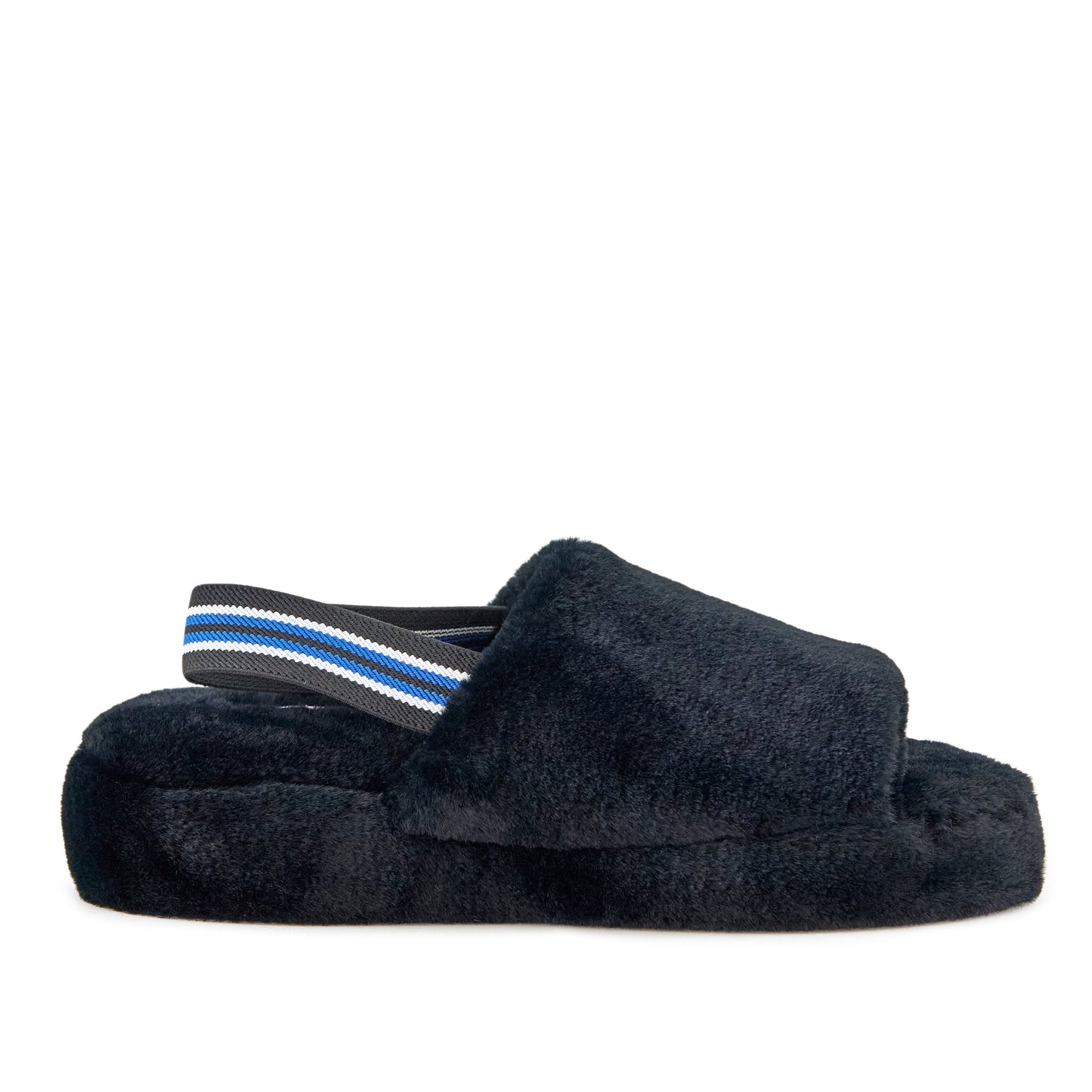 Vroue Lissabon Faux Fur Slipper Swart 