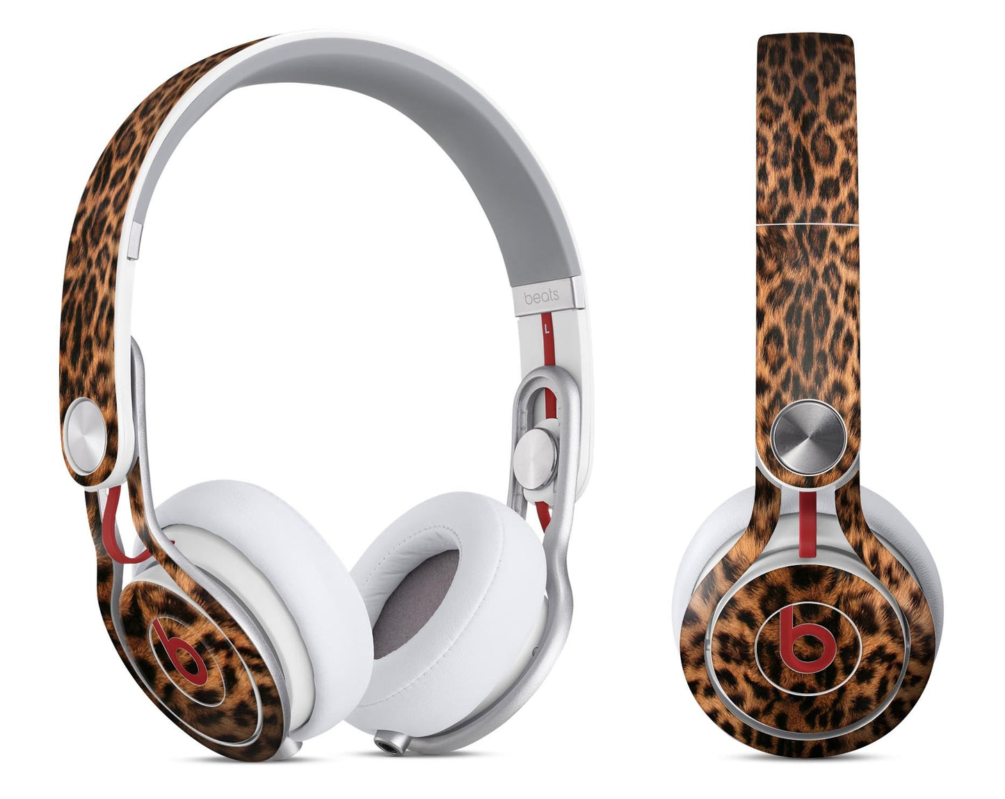 Mirrored Leopard Hide - Full Body Skin Decal Wrap Kit vir Beats by Dre 