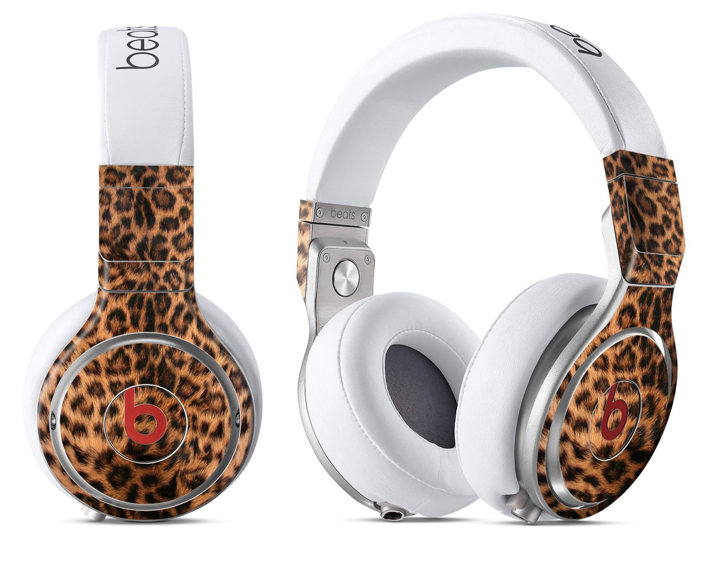 Mirrored Leopard Hide - Full Body Skin Decal Wrap Kit vir Beats by Dre 