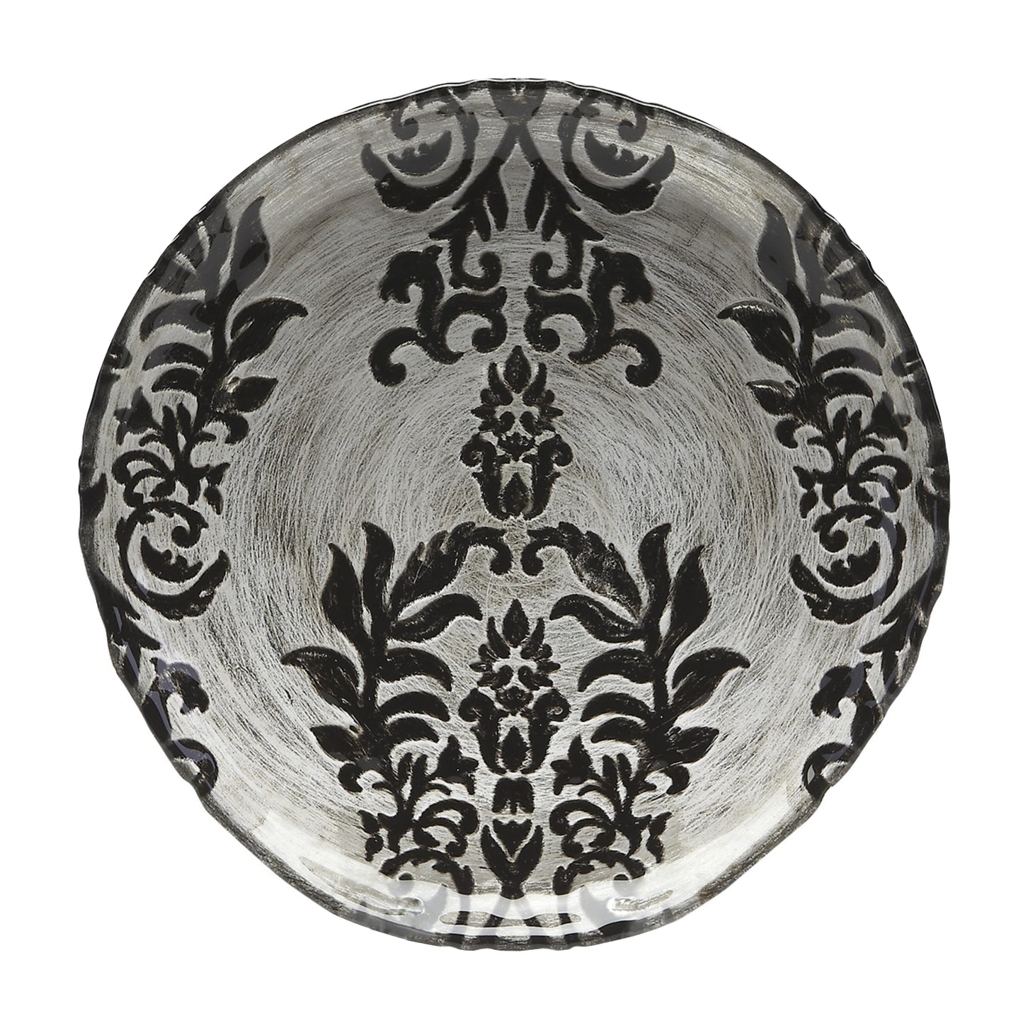 DAMASK Black Velvet Gilded Glass Canapé Plates