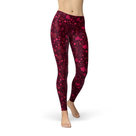 Hearts on Hearts Rooi Leggings