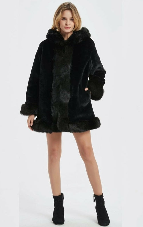 Vroue-kappe faux Fur kraagjas